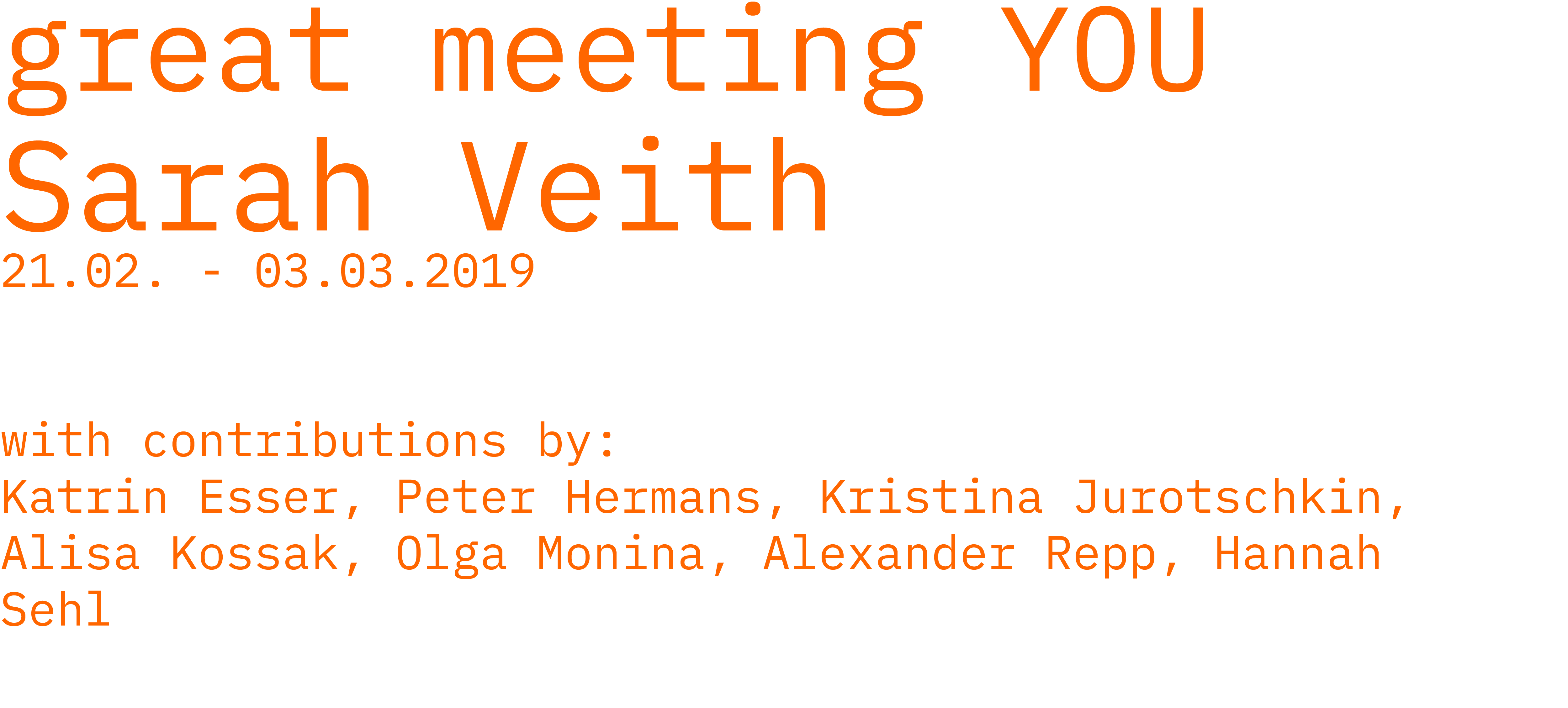 archive great meeting YOU Sarah Veith